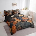 thumbnail image 3 of Manfei Stone Artistic 7pcs Bedding Comforter Set,Rustic Western Queen Bedding Sets,Colorful Stones Queen Sheet Sets For Adults,Luxury Bedroom Decor Reversible, 3 of 8
