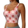 thumbnail image 2 of Fotbe Strawberry Pattern Womens' Sports Bra Longline Wirefree Padded with Medium Support Sports Moisture-Wicking Workou Vest,Tank Top-Medium, 2 of 9