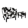thumbnail image 5 of Convenience Concepts Take a Seat Churchill Accent Chair with Ottoman, Black Cow Print, 5 of 6