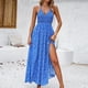 thumbnail image 1 of Puntoco Vestidos Mujer Verano Mujer Moda Sin Mangas Cuello En V Estilo De Vacaciones Impresión Vestido Largo Suelto, 1 of 7