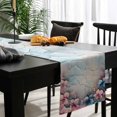 thumbnail image 4 of Pink Blue Flower Cotton Linen Table Runner 13 x 72 inch Retro Mottled Walls Pastoral Country Non-slip Rectangular Dining Table Decor for Wedding Party Holiday Dinner, 4 of 8