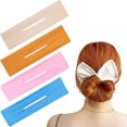 thumbnail image 1 of 4PCS Moño para el cabello Magic Hair Bun Maker para niña Mujer Moda Diadema French Twist Bun Shaper para el verano-Color sólido, 1 of 8