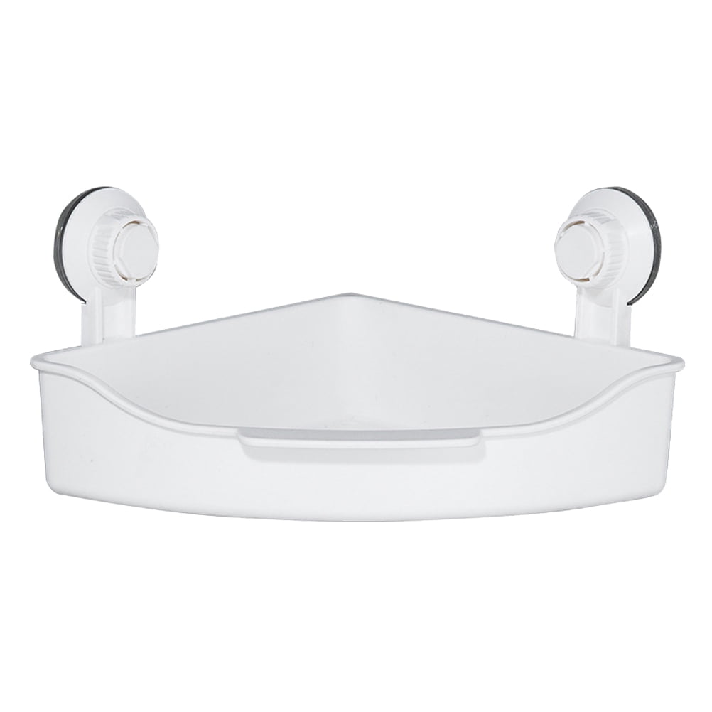 Bathroom No Drilling Shower Corner Basket Suction Cup Plastic Kitchen