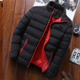 thumbnail image 3 of Parka cálida de estilo europeo para hombre, chaqueta informal de moda para invierno, chaqueta rellena de algodón a prueba de viento con cuello levantado sólido, 2024, 3 of 5