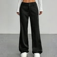 thumbnail image 3 of Women's high-waisted wide-leg casual striped pants, 3 of 8