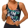 thumbnail image 3 of Balery Hungry Tyrannosaurus Sujetadores deportivos con espalda cruzada para mujer, acolchados, sin costuras, de alto impacto, ideales para yoga, gimnasio, entrenamiento y fitness.-Small, 3 of 8