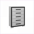 thumbnail image 3 of Chests & Wardrobes, Adelaide Grey & Black 5-Drawer Chest with Silver Finish | Black | Solid Wood+MDF, 3 of 5