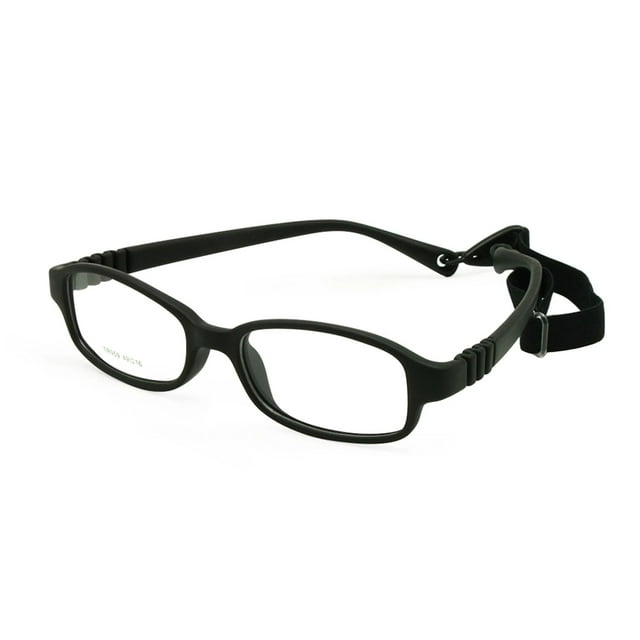 Gafas para niños y niñas, montura de gafas ópticas con correa, tamaño 49-16,6-8 años sin tornillo, gafas flexibles de una pieza para niños con cordón