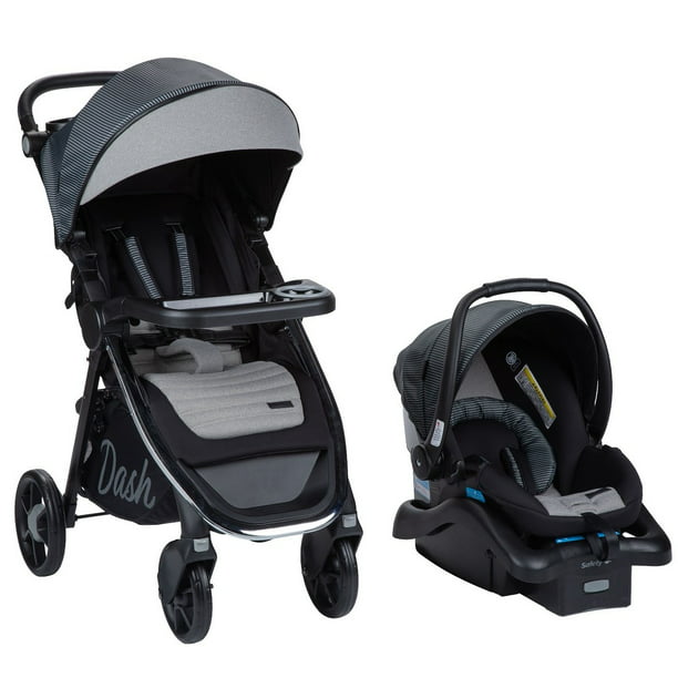 Monbebe Dash All in One Travel System, Gray and Black Pinstripe