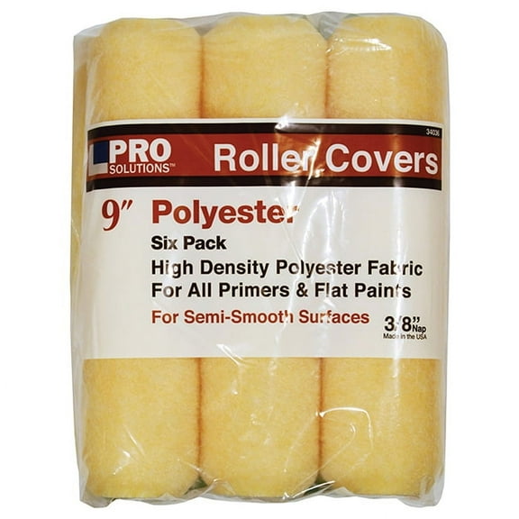 9" x 3/8" Nap Pro Solutions 34036 Polyester Roller Cover, 6-Pack