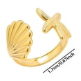 thumbnail image 3 of Dsscvnef Gold Shape Ring Summer Beach Ocean Style Opening Adjustable Hand Jewelry, 3 of 5