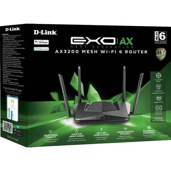 Refurbished D-Link DIR-X3260 Wireless AX3200 Dual-Band Wi-Fi 6 Router