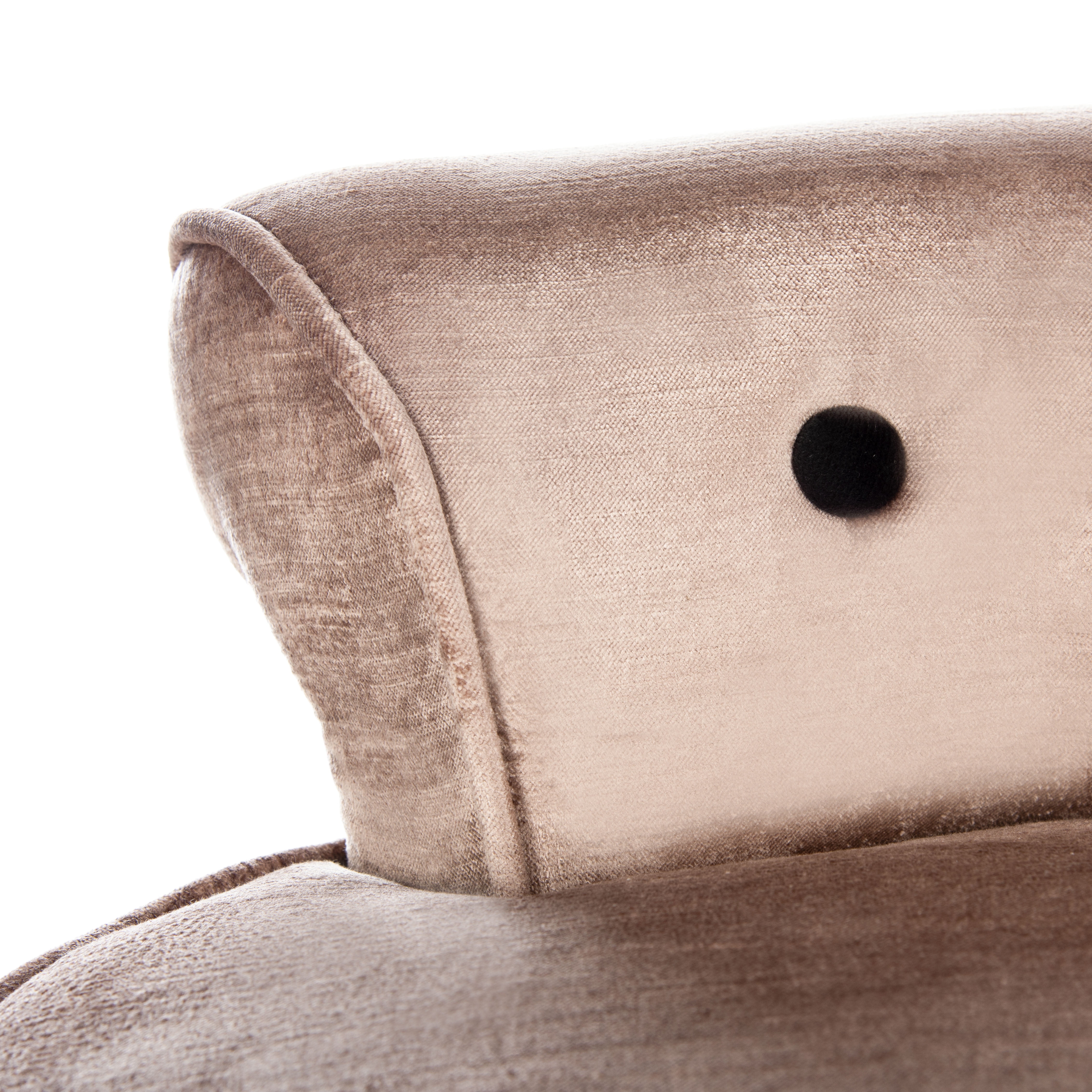 SAFAVIEH Georgia Contemporary Glam Upholstered Vanity Stool, Mink Brown