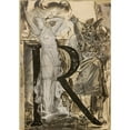 thumbnail image 2 of Luc-Olivier Merson 11x14 Black Ornate Wood Framed Double Matted Museum Art Print Titled: Ornate Letter R. (1885), 2 of 5