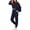 Navy, variant on BTFBM Women 2 Piece Outfits Long Sleeve Crop Top Pullover Drawstring Pant Jogger Set Casual Sweatsuits Tracksuit Pockets