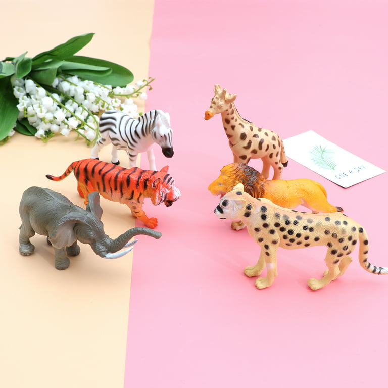 12 Pieces MINI 3D Plastic Zoo Safari Forest Educational Animals Figures  -3cm Wild Animals