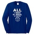 thumbnail image 2 of Wild Bobby, All I Need is Jesus & Coffee Inspirational/Christian Men Long Sleeve Shirt, Royal, X-Large, 2 of 6