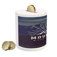 thumbnail image 2 of Adventure Piggy Bank, Dare to Explore Words Mountain Landscape Journey Adventure Themed Image, Ceramic Coin Bank Money Box for Cash Saving, 3.6" X 3.2", Indigo, by Ambesonne, 2 of 4