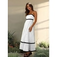 thumbnail image 2 of Women'S 2025 Summer Flowy Maxi Dress Casual Sleeveless Spaghetti Strap Ruffle Beach Long Dresses White and, 2 of 4