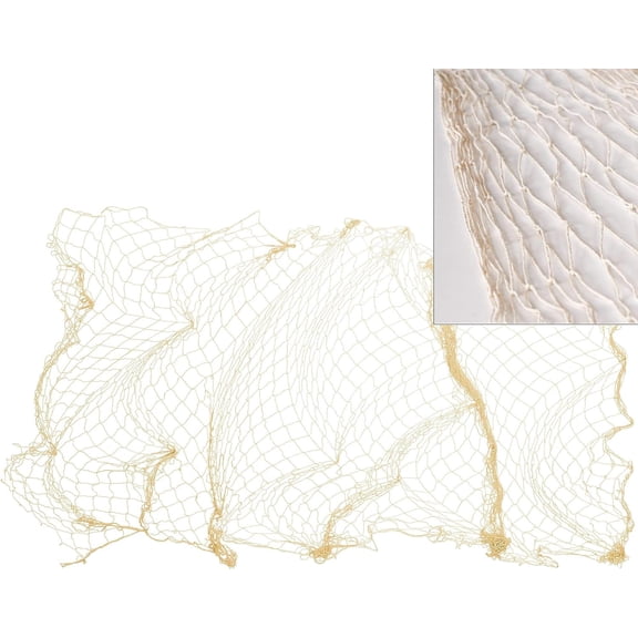 Natural Decorative Fish Net (6'x8') 1 Count - Eco-Friendly, Rustic, Coastal Decor Accent - Ideal for Nautical Theme Parties, Home & Wedding Decor