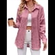 thumbnail image 1 of Blusa Informal de Seersucker para Mujer, Holgada, de Larga y con Botones. Rosa L, 1 of 9
