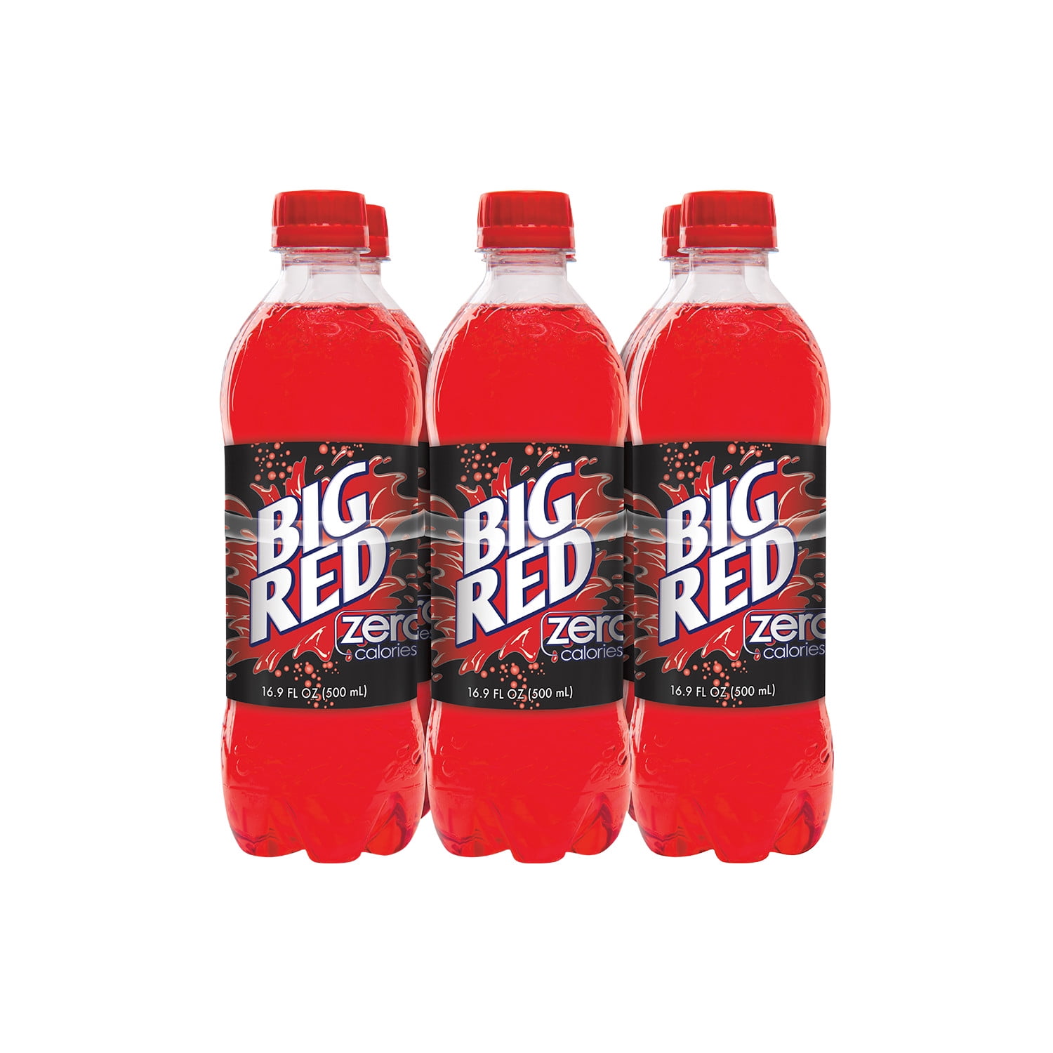(2 pack) Big Red Zero Sugar Soda Pop, 16.9 fl oz, 6 Pack Bottles