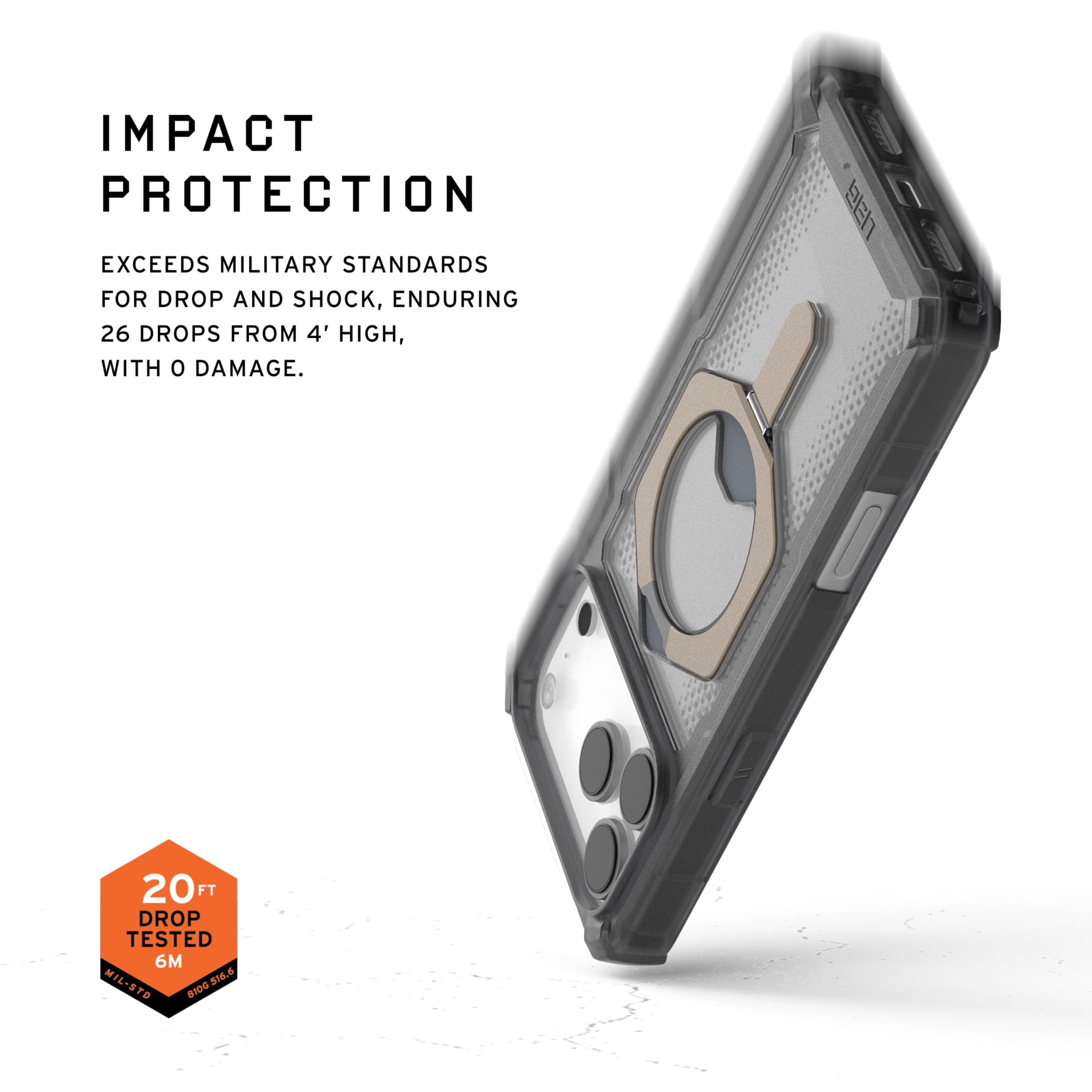 UAG iPhone 17 Pro Max Case with Kickstand Plasma XTE - Compatible with MagSafe Transparent Military Grade Protective Cover, Ash/Titanium