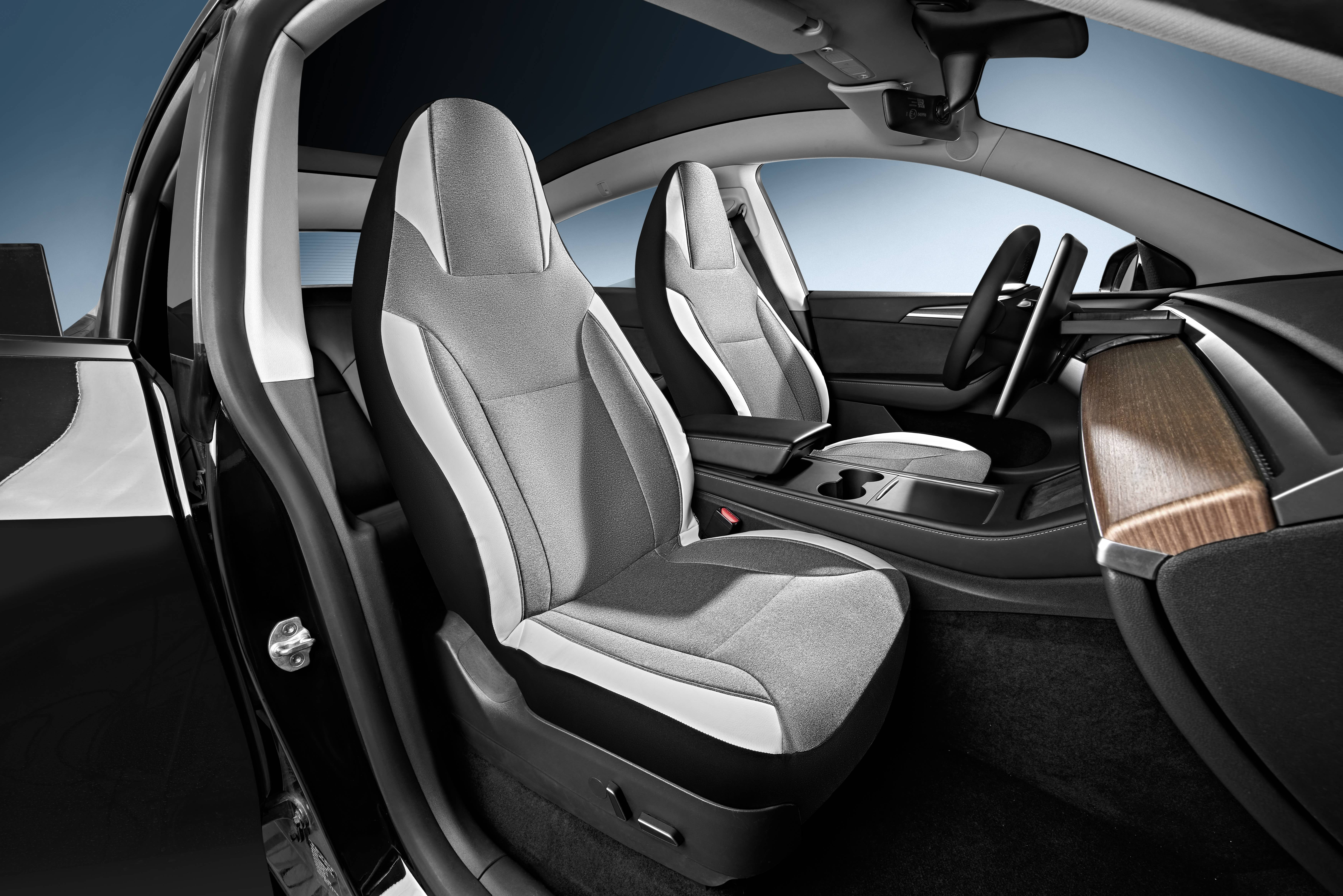 Auto Drive 2-Piece Electric Vehicle & Car Seat Cover Polyester White Leather - Universal Fit, 23SC85