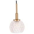 thumbnail image 3 of Woodbridge Lighting Elise 1-Light Glass Mini-Pendant in Brass/Bronze/Clear, 3 of 4