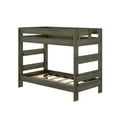 thumbnail image 3 of Plank+Beam Solid Wood Farmhouse Twin over Twin Bunk Bed for Adult, Barnwood Brown, 3 of 5