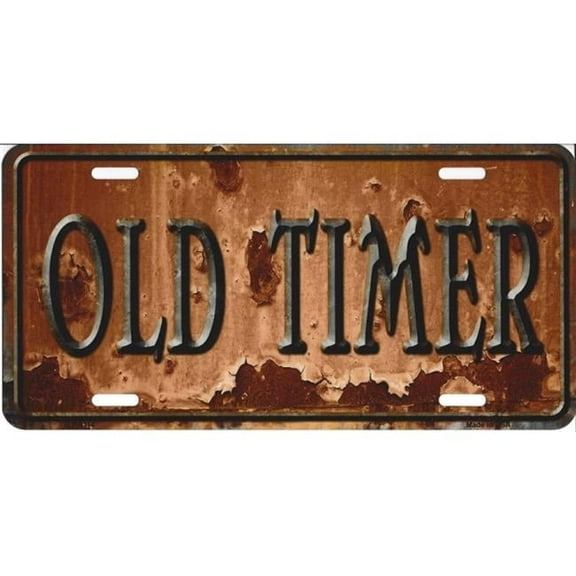 Old Timer Rusty Distressed Look Metal License Plate