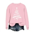 thumbnail image 1 of COM1950s Chandails en Molleton de Noël pour Femmes, Sweat à Capuche Imprimé de Noël pour Femmes, Col Rond Manches Longues, Hauts de Noël pour Femmes, Sweat à Capuche Femmes, Longs Chandails en Molleton pour Femmes, 1 of 5