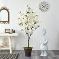 thumbnail image 3 of Nearly Natural 6' Cherry Blossom Artificial Tree in Decorative Metal Pail with Rope, 3 of 4