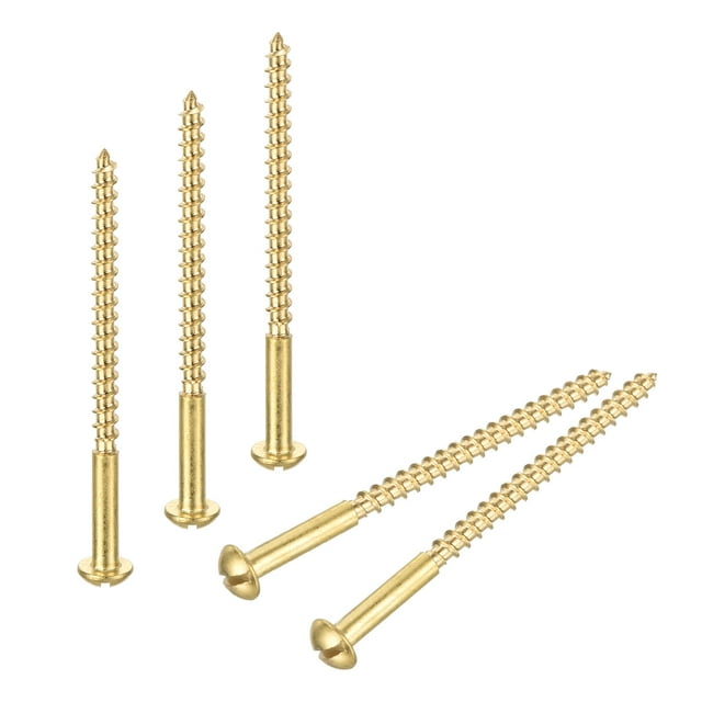 Vis en Bois M4 x 60mm Tête Ronde Fendue Vis Auto-Tappante 50 Pcs