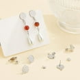 thumbnail image 5 of 1box 60pcs Textured Flat Round Stud Circle Stud Earring with Spot Disc Ear Stud Earring Post with Hole Stainless Steel Earring Component for Earrings Making Hole: 1.8mm Pin: 0.8mm, 5 of 9