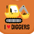 thumbnail image 4 of Inktastic Construction Truck I Love Diggers Boys or Girls Baby Bib, 4 of 4