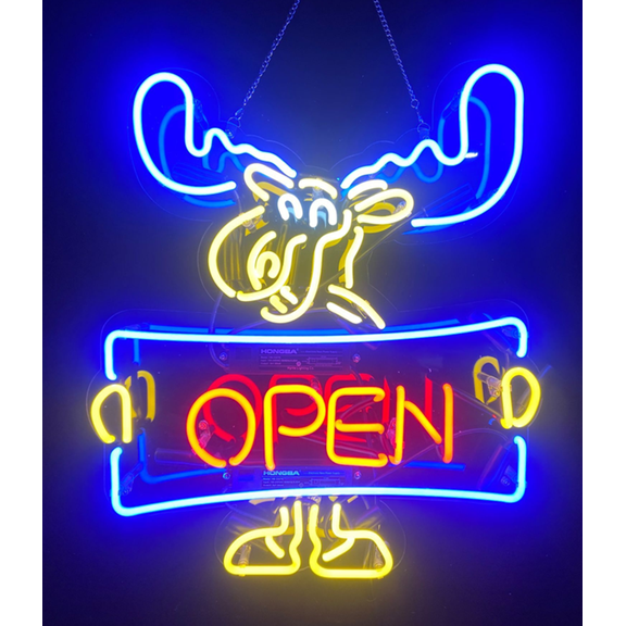 Queen Sense 20" Open Deer Welcome HuntersNeon Sign Acrylic Man Cave Handmade Neon Light 120ORSDA2