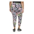 thumbnail image 2 of DKNY SPORT Womens Black Pocketed Moisture Wicking High Rise Pull On Printed Cropped Leggings Plus 2X, 2 of 3