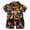 L101-Brown, variant on Toddler Baby Boy Hawaiian Outfit, Tropical Floral Short Sleeve Shirt + Shorts, Summer Vacation Beach Clothes(L101-Yellow,4-5 Y)