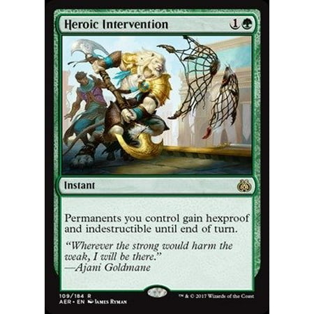 - Heroic Intervention (109/184) - Aether Revolt, A single individual card from the Magic: the Gathering (MTG) trading and collectible card game (TCG/CCG). Ship from