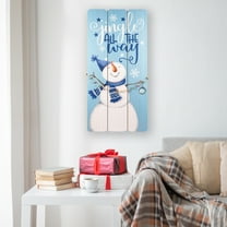 Northlight Jingle All The Way Wooden Christmas Wall Sign - 23.5" - Blue and White