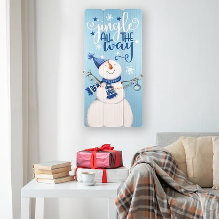 Northlight Jingle All The Way Wooden Christmas Wall Sign - 23.5" - Blue and White