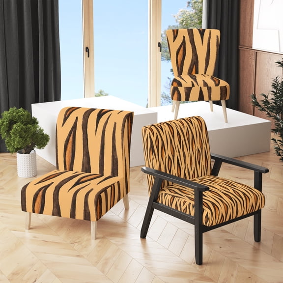 Designart "Watercolor Animal Skin IV" Upholstered Cabin & Lodge Accent Chair and Arm Chair