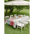 thumbnail image 4 of Outdoor Tablecloth with Umbrella Hole for Patio/Picnic/Party/Camping, Spring Roses Waterproof Table Cloth Rectangle Table Cover Washable, Garden Botanical Leaves Butterflies (60"x 84"), 4 of 8