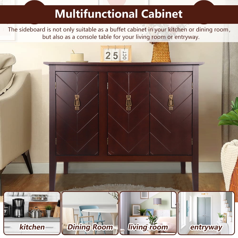 SEVENTH Elegant Vintage Console Table, Solid Wood Buffet with