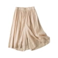 thumbnail image 6 of Karymi Jean Shorts Elastic High Waist Pleated Wide Leg Culotte Capri Pants, Solid Loose Flowy Cropped 7/8 Length Casual Culottes with Side Pockets Women's Pants, 6 of 6
