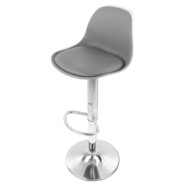 Silla de bar Giratoria Gaon con Reposapiés y respaldo medio gris 1 pieza GN-BRS01