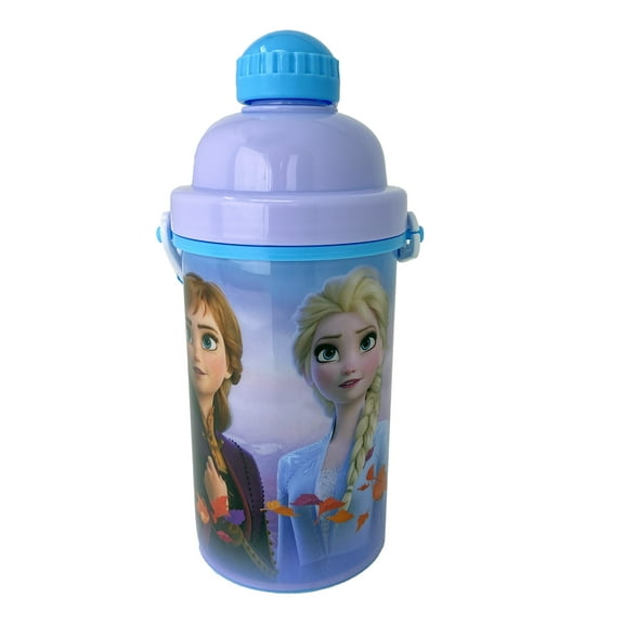 Frozen II Anna Elsa Olaf Canteen Water Bottle 12oz Popup Lid & Shoulder Strap
