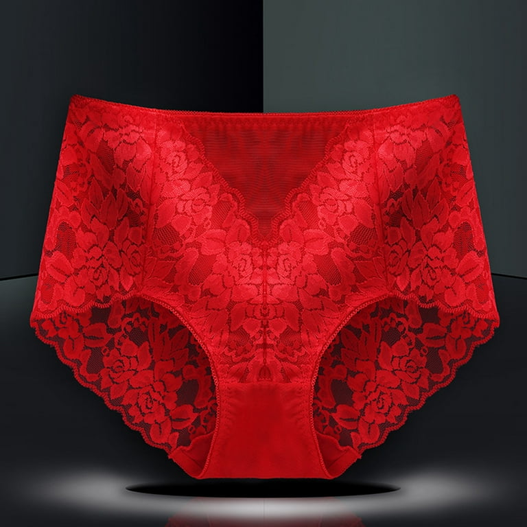 zuwimk Panties For Women ,Women's Low Rise Underwear Y-Back Lingerie Thong  Panty Red,L