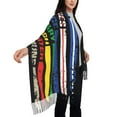 thumbnail image 4 of Yiaed Thin Green Line With USA Flag Print Warm Long Scarves Winter Scarfs Big Scarf Oversized Scarf Tassel Soft Fall Winter Thick Scarf Warm Shawl, 4 of 8